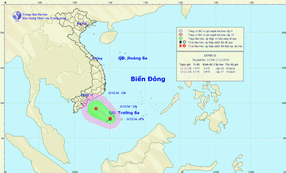 Tin áp thấp nhiệt đới trên Biển Đông