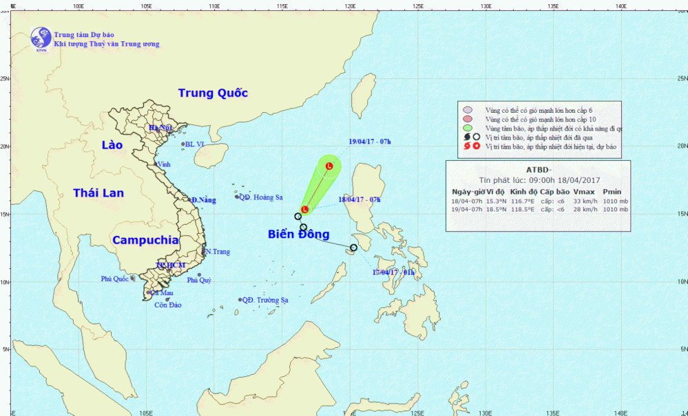 Tin áp thấp nhiệt đới trên Biển Đông
