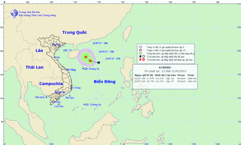 Tin áp thấp nhiệt đới trên Biển Đông