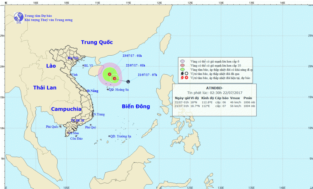 Tin áp thấp nhiệt đới trên Biển Đông