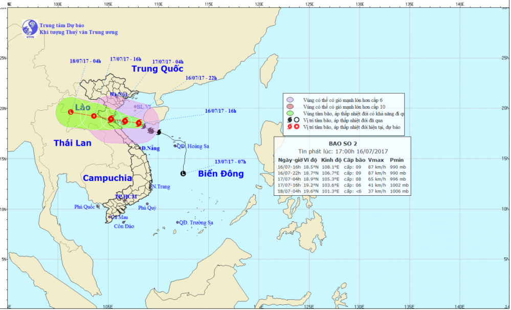 Tin bão khẩn cấp (cơn bão số 2)