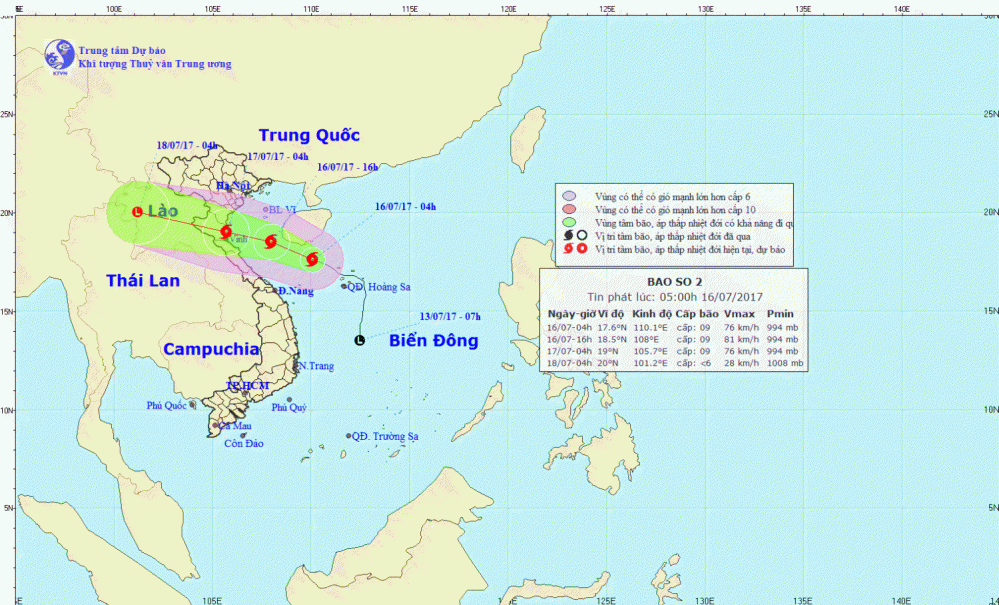 Tin bão khẩn cấp (cơn bão số 2)