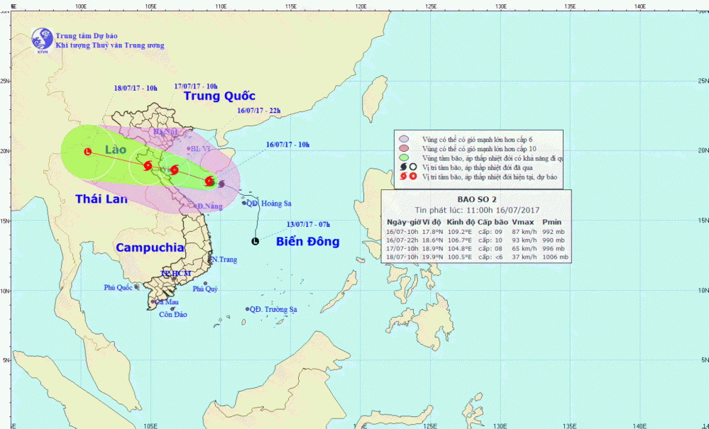 Tin bão khẩn cấp (cơn bão số 2)