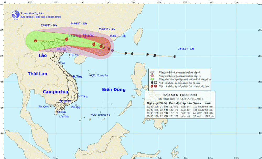 Tin bão trên Biển Đông (cơn bão số 6)