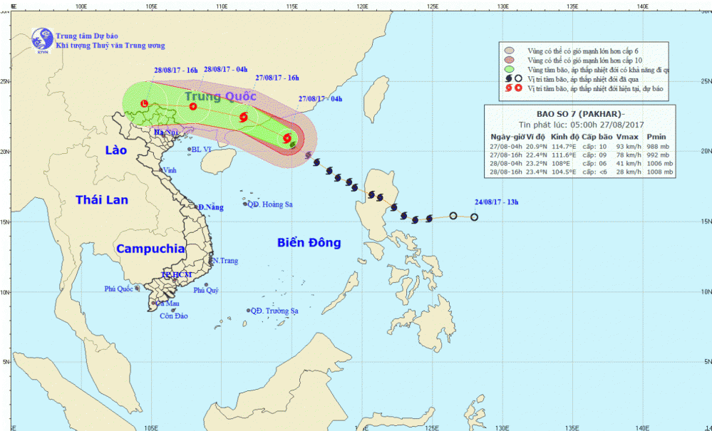 Tin bão trên Biển Đông (cơn bão số 7)
