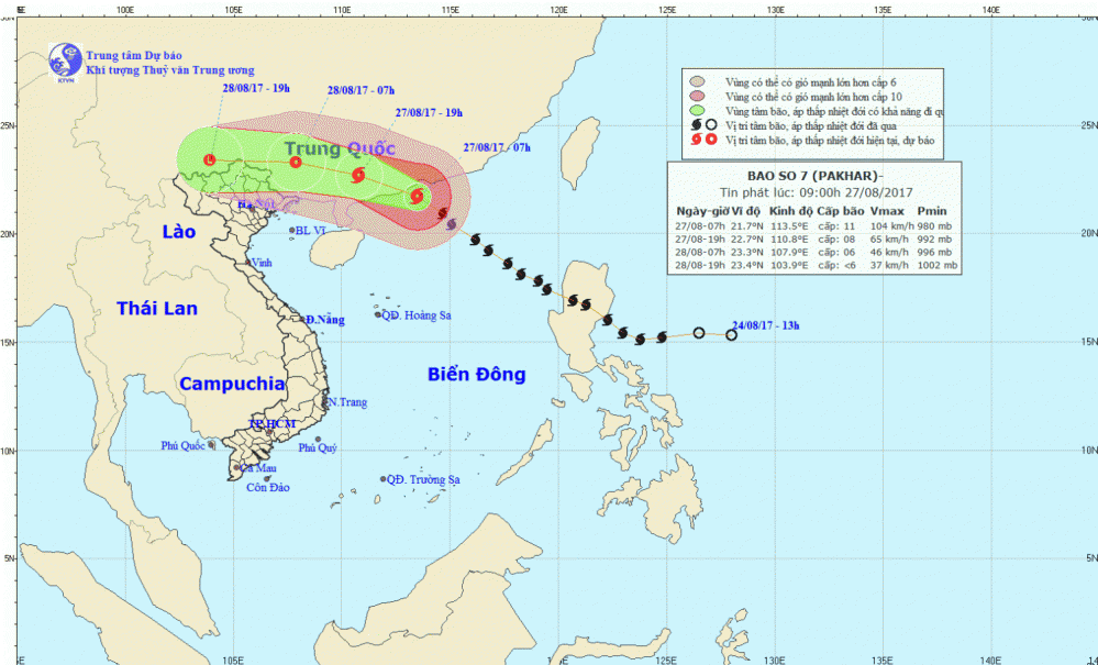 Tin bão trên Biển Đông (cơn bão số 7)