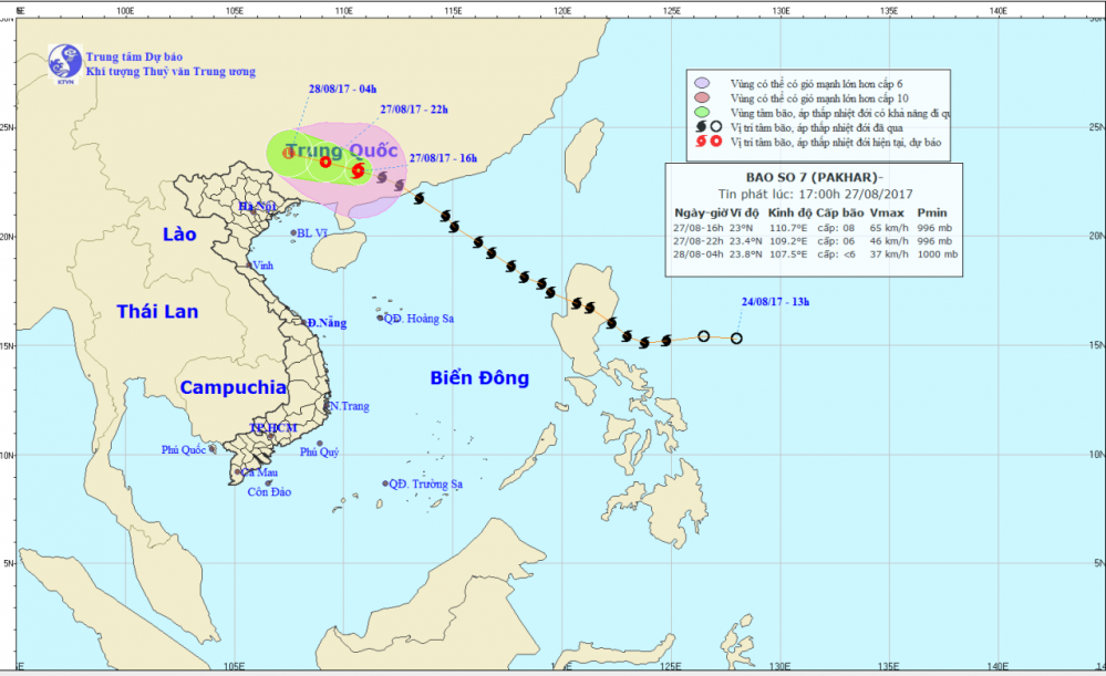 Tin bão trên đất liền (cơn bão số 7)