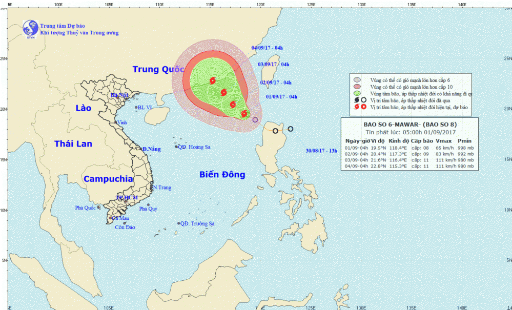 Tin bão trên Biển Đông (cơn bão số 8)