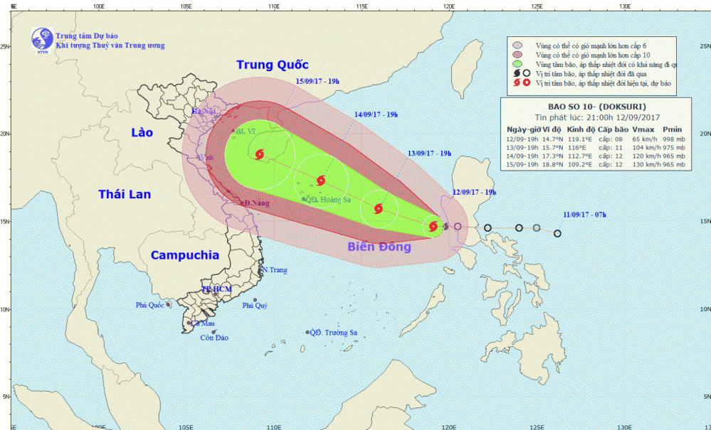 Tin bão trên Biển Đông (cơn bão số 10)