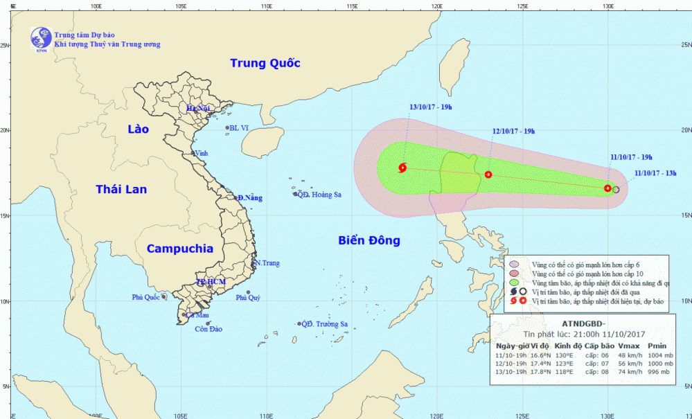 Tin áp thấp nhiệt đới gần Biển Đông