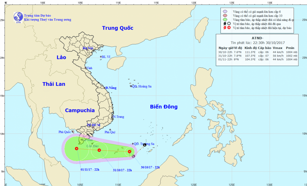 Tin Áp thấp nhiệt đới trên Biển Đông