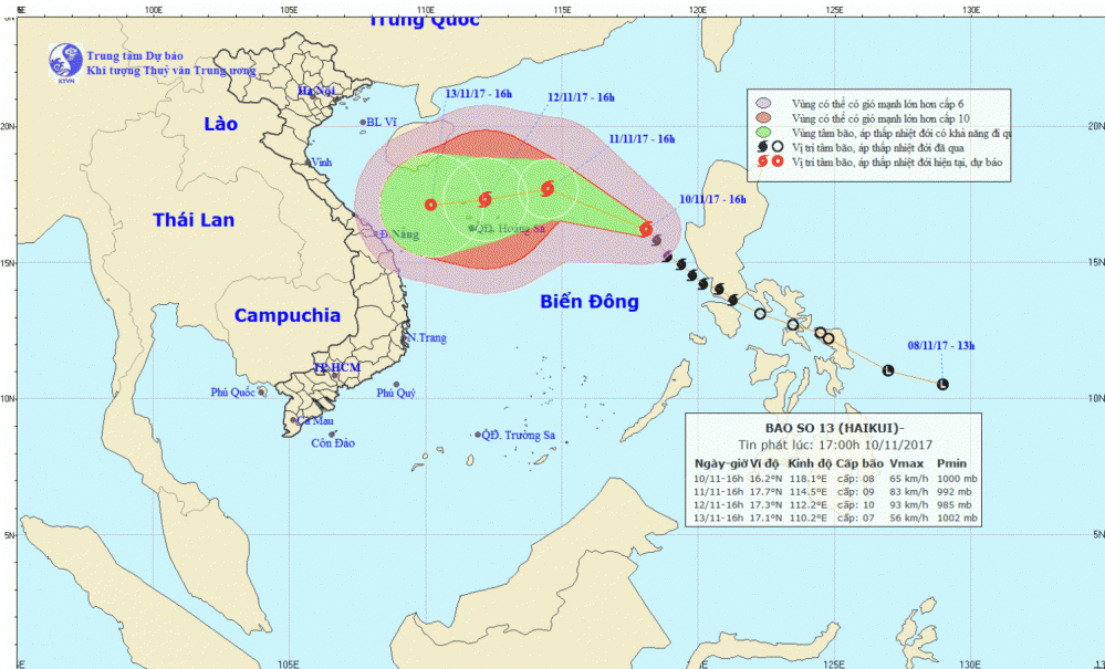 Tin bão trên Biển Đông (cơn bão số 13)