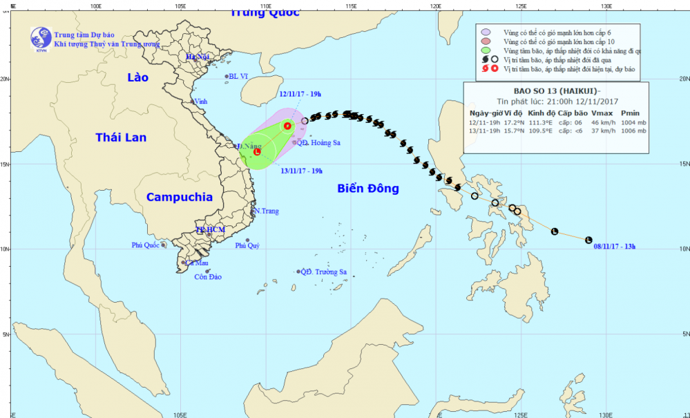 Tin áp thấp nhiệt đới trên Biển Đông (suy yếu từ bão số 13)