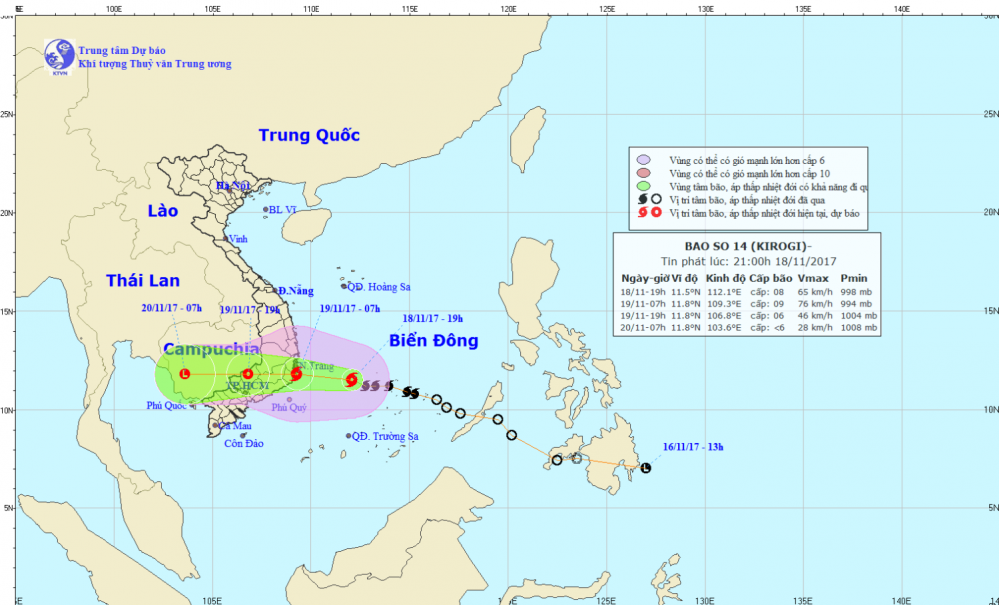 Tin bão khẩn cấp (cơn bão số 14)