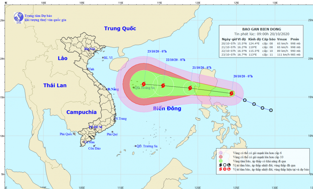 Tin bão gần Biển Đông - bão Saudel (09h00 ngày 20/10)