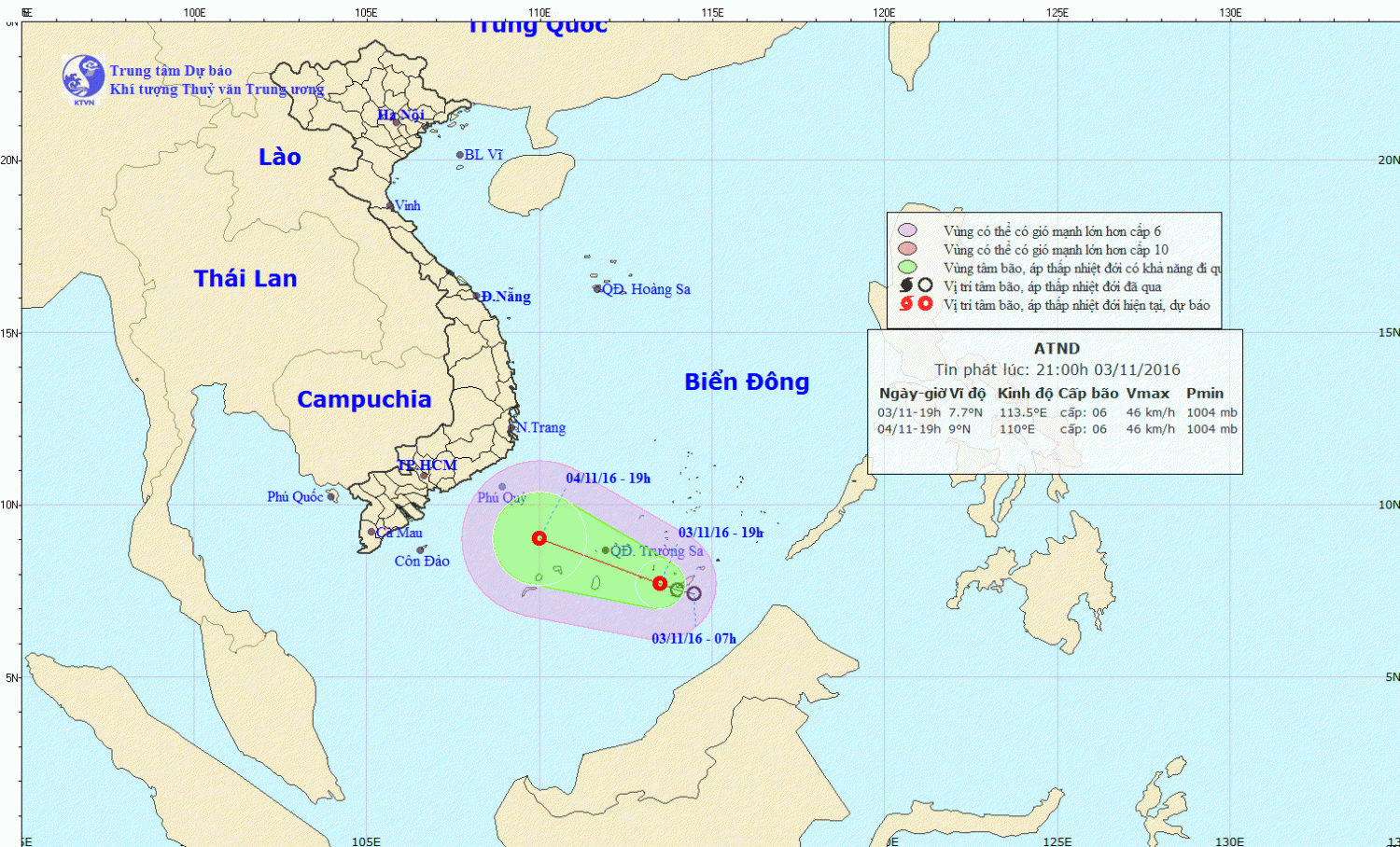 Tin áp thấp nhiệt đới trên Biển Đông