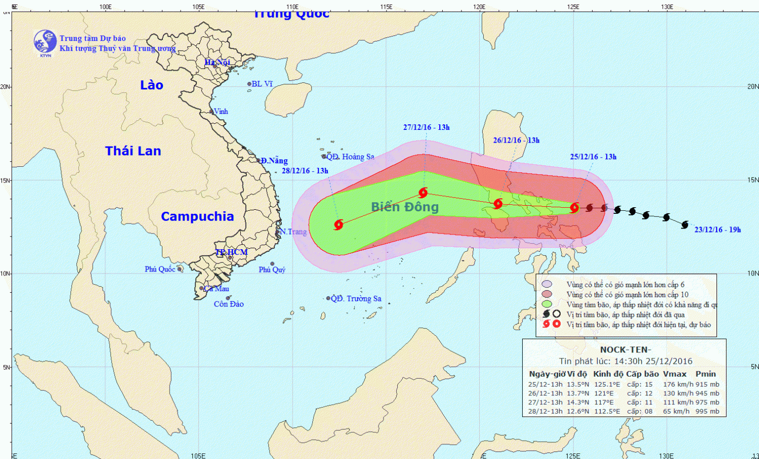 Tin bão gần Biển Đông (cơn bão Nock-Ten)