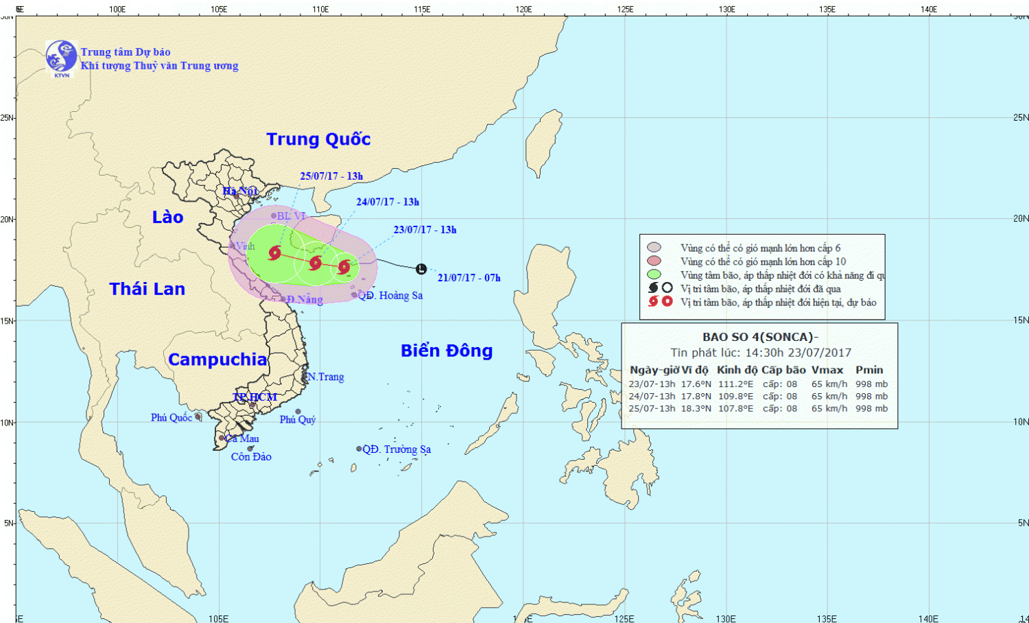 Tin bão gần bờ (cơn bão số 4)