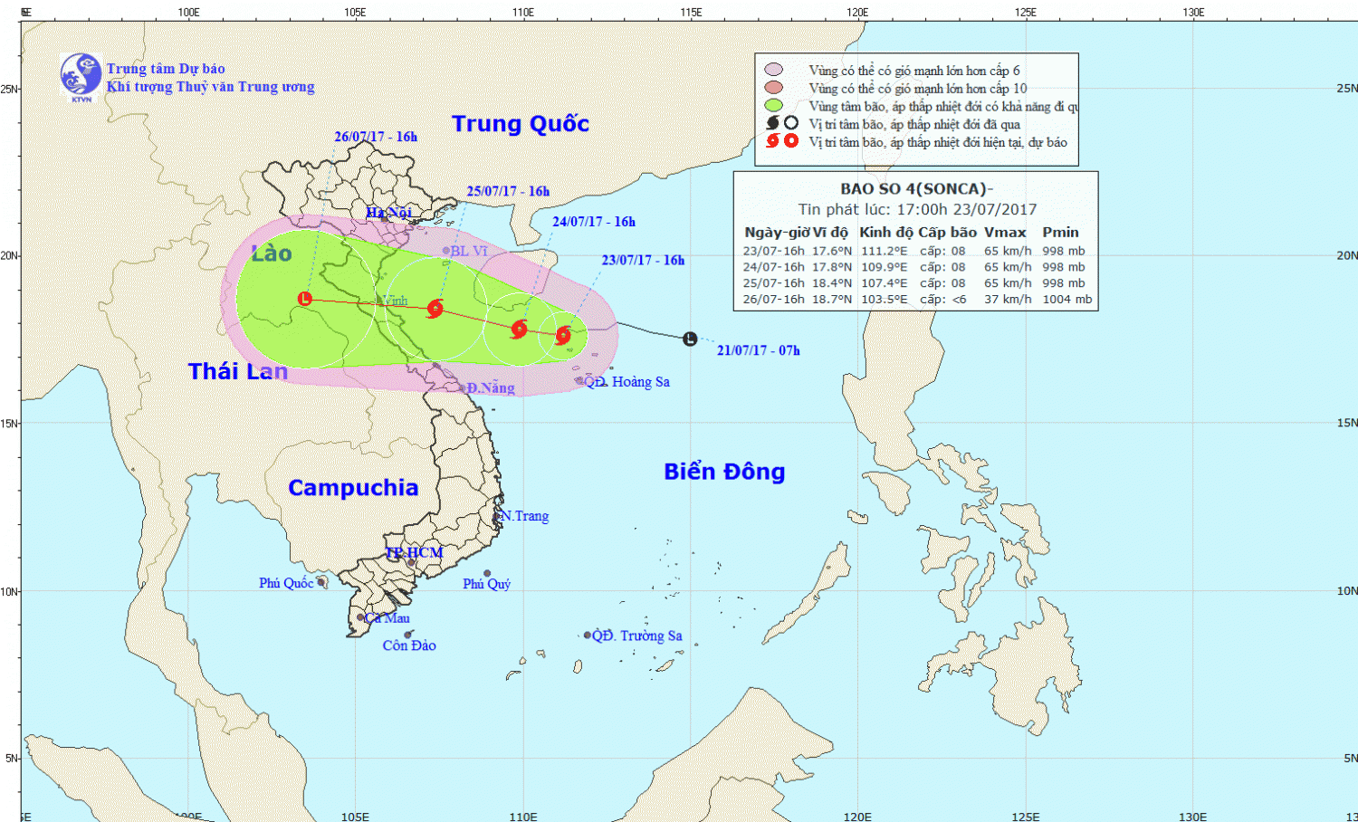 Tin bão gần bờ (cơn bão số 4)