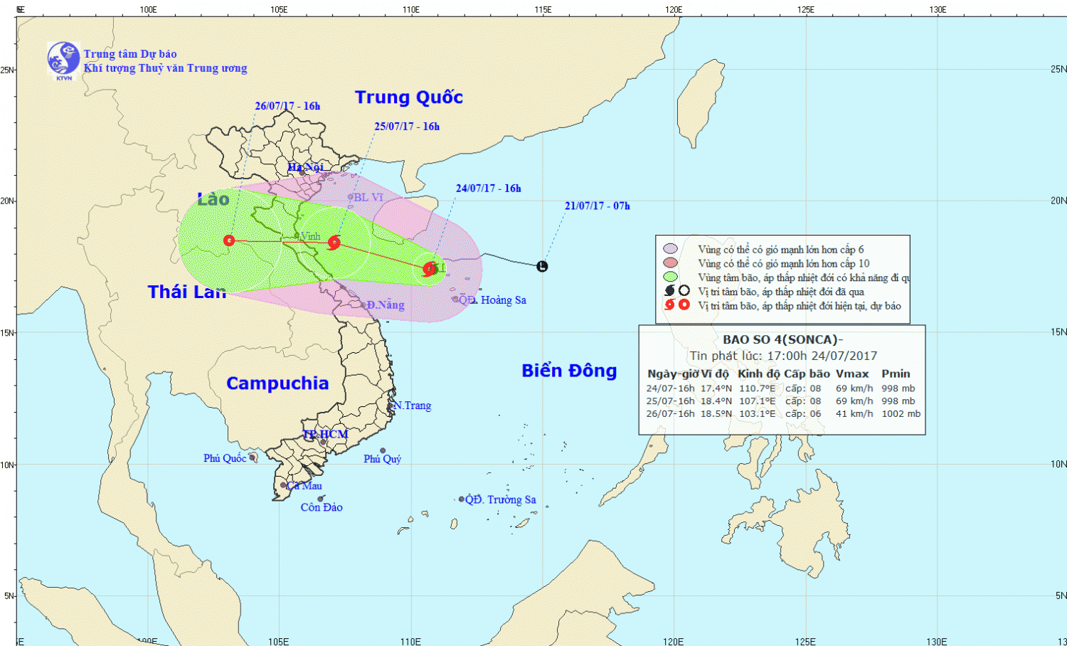 Tin bão khẩn cấp (cơn bão số 4)