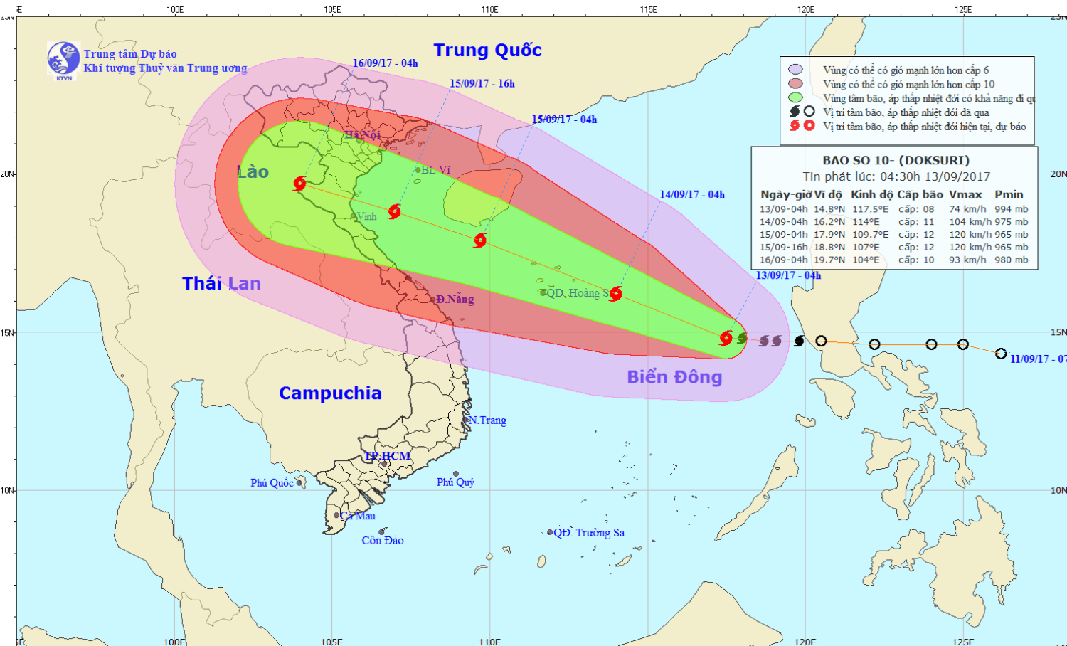 Tin bão trên Biển Đông (cơn bão số 10)