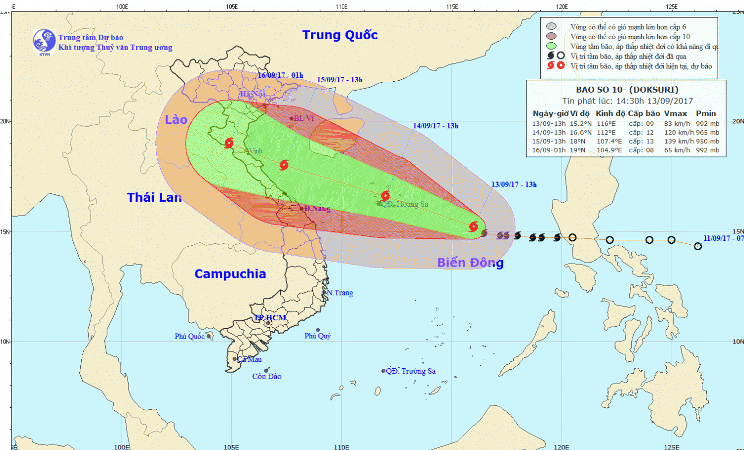 Tin bão trên Biển Đông (cơn bão số 10)