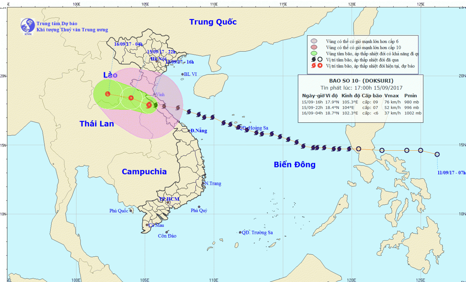 Tin bão khẩn cấp (cơn bão số 10)