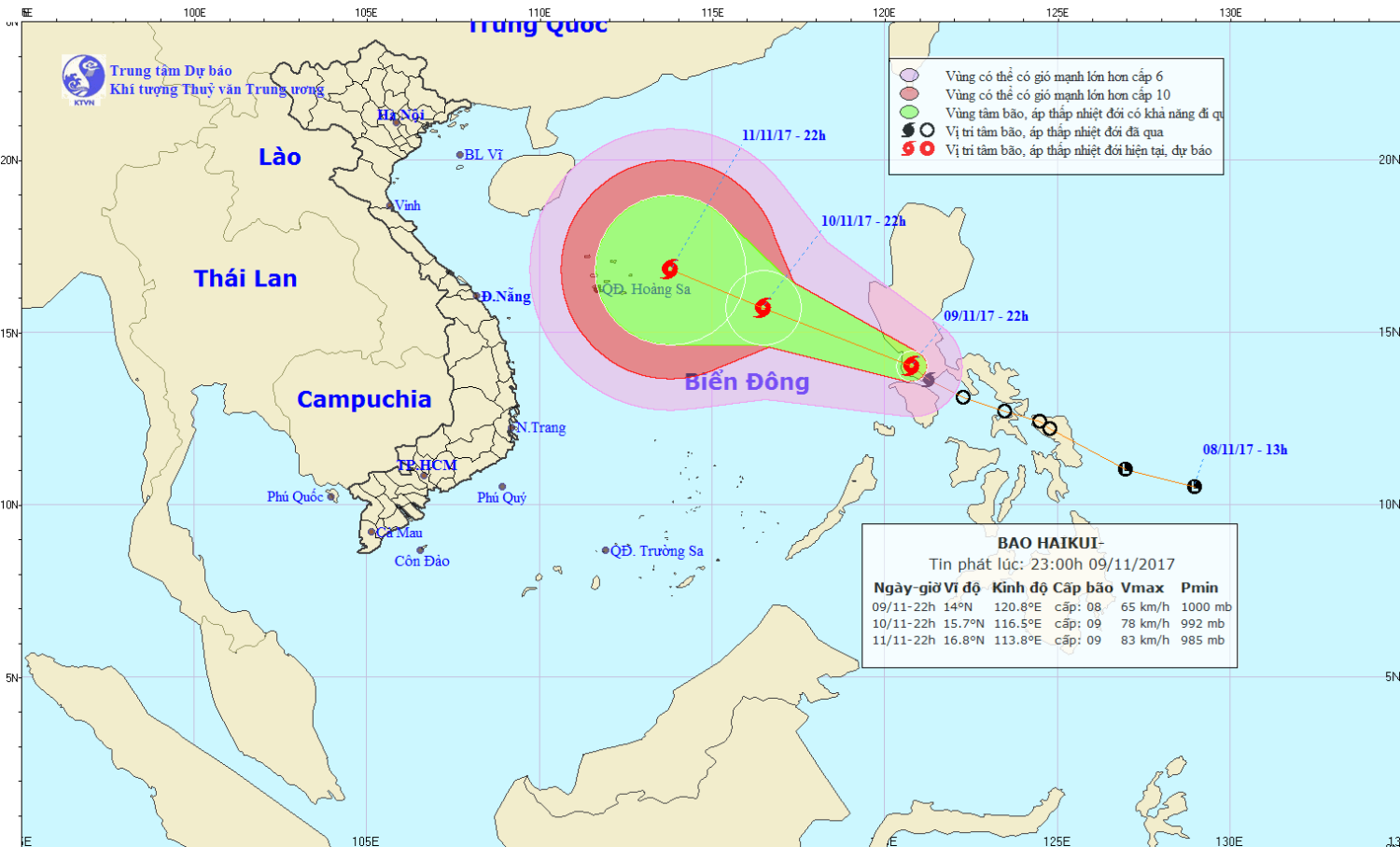 Tin bão gần Biển Đông (cơn bão HAIKUI)