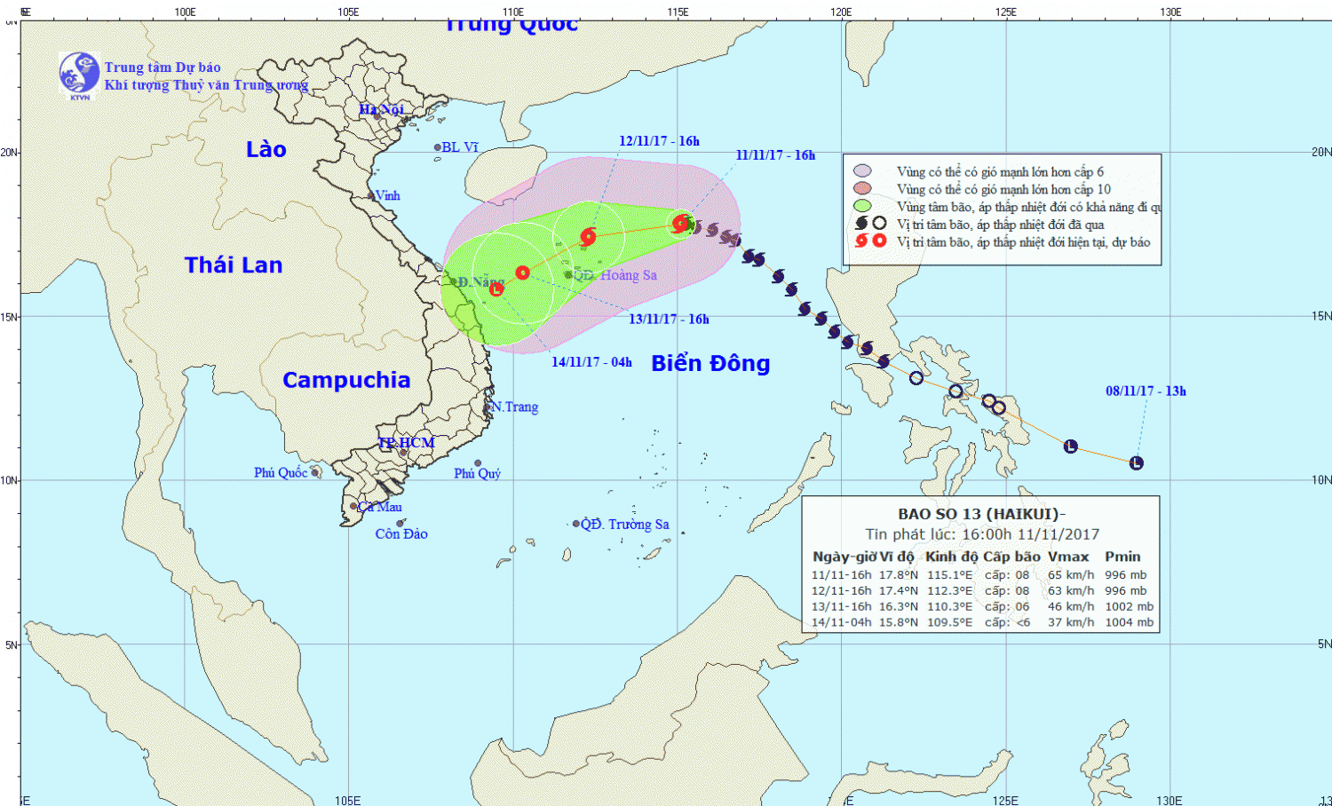 Tin bão trên Biển Đông (cơn bão số 13)