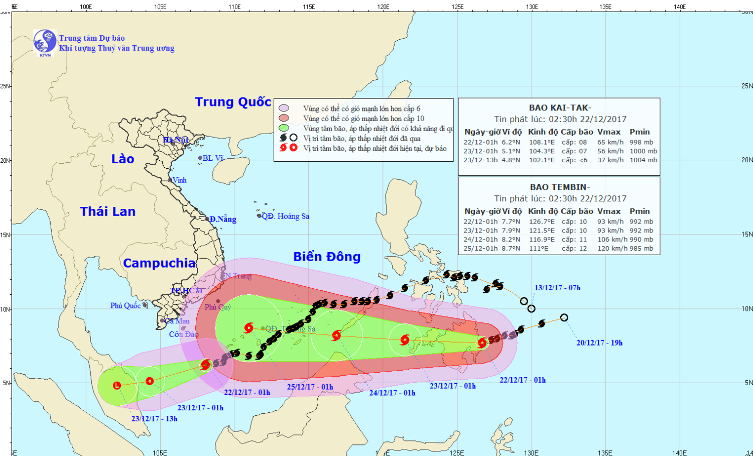 Tin bão trên Biển Đông (bão số 15) và tin bão gần Biển Đông (bão Tembin)