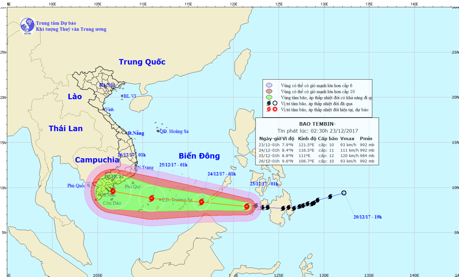 Tin bão gần Biển Đông (bão Tembin)