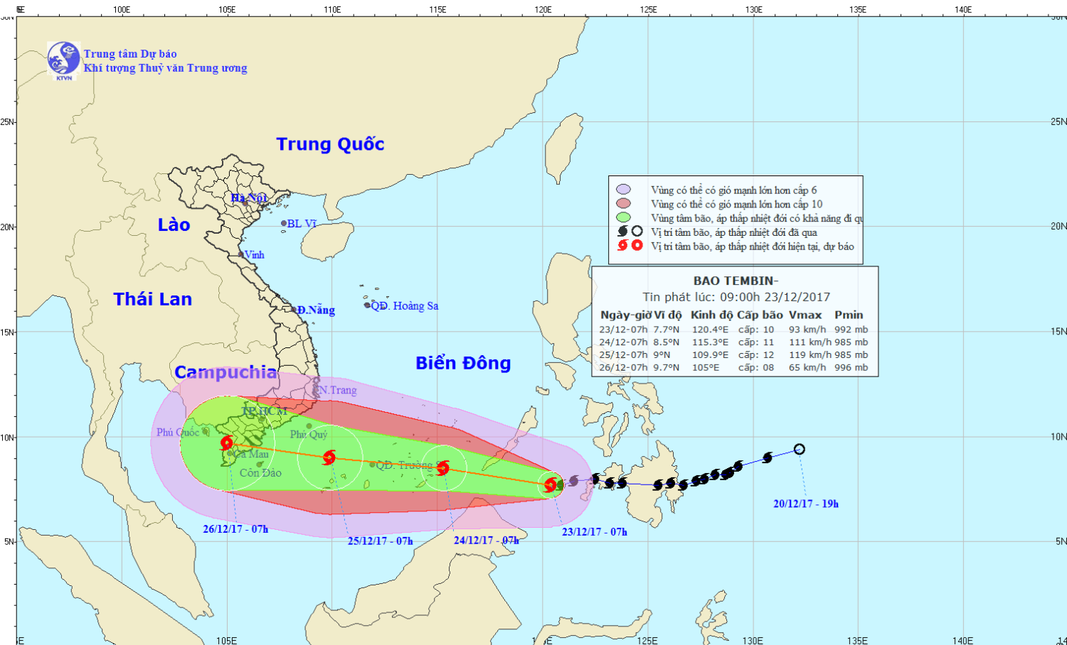 Tin bão gần Biển Đông (bão Tembin)