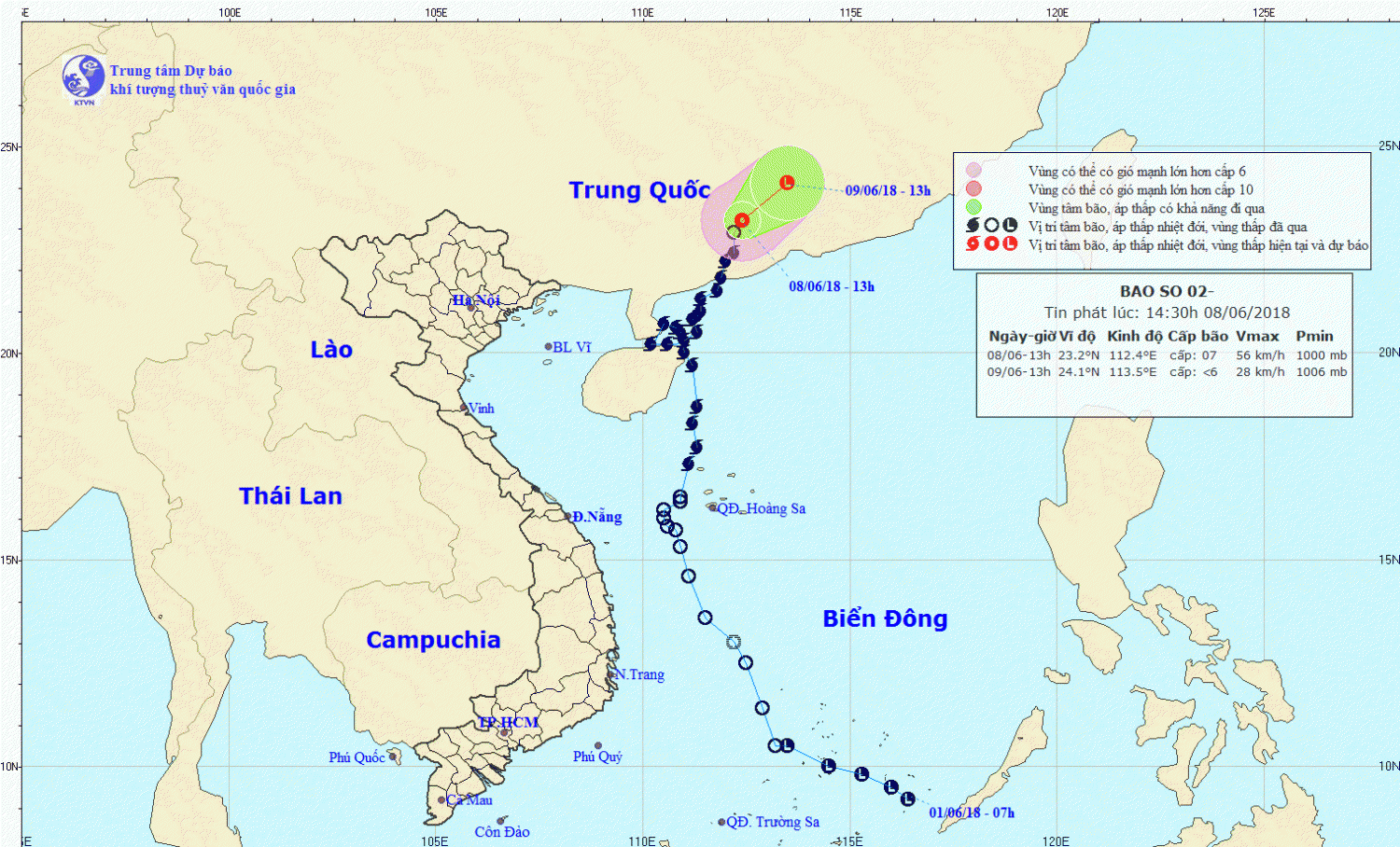 Tin về cơn bão số 02